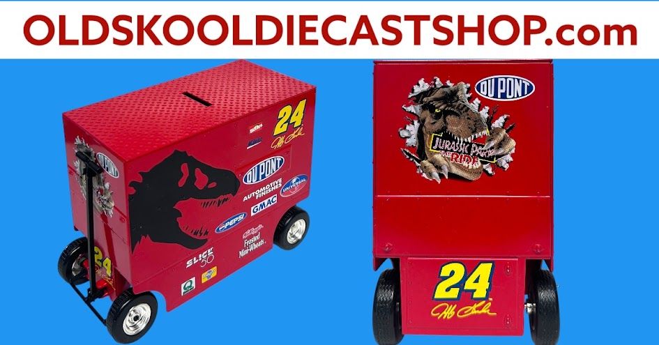 Jeff Gordon #24 Jurassic Park The Ride Pit Wagon 1997 Racing Collectables Pit Wagon Bank 1:16 Scale
