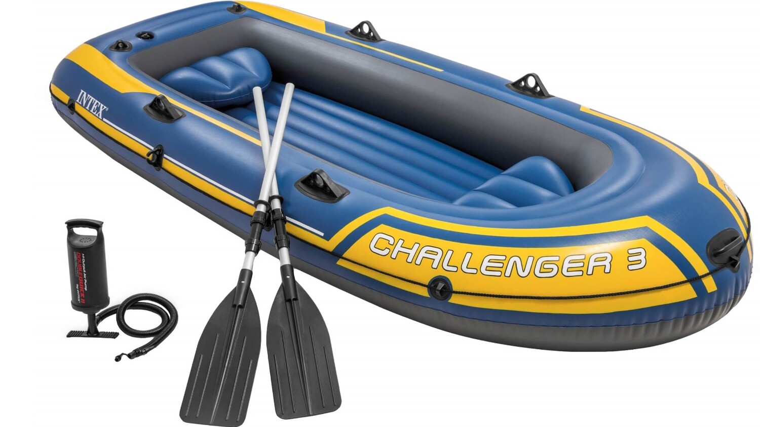 Intex Challenger 3 Boat Set Schlauchboot für 3 Personen max. 255 Kilo