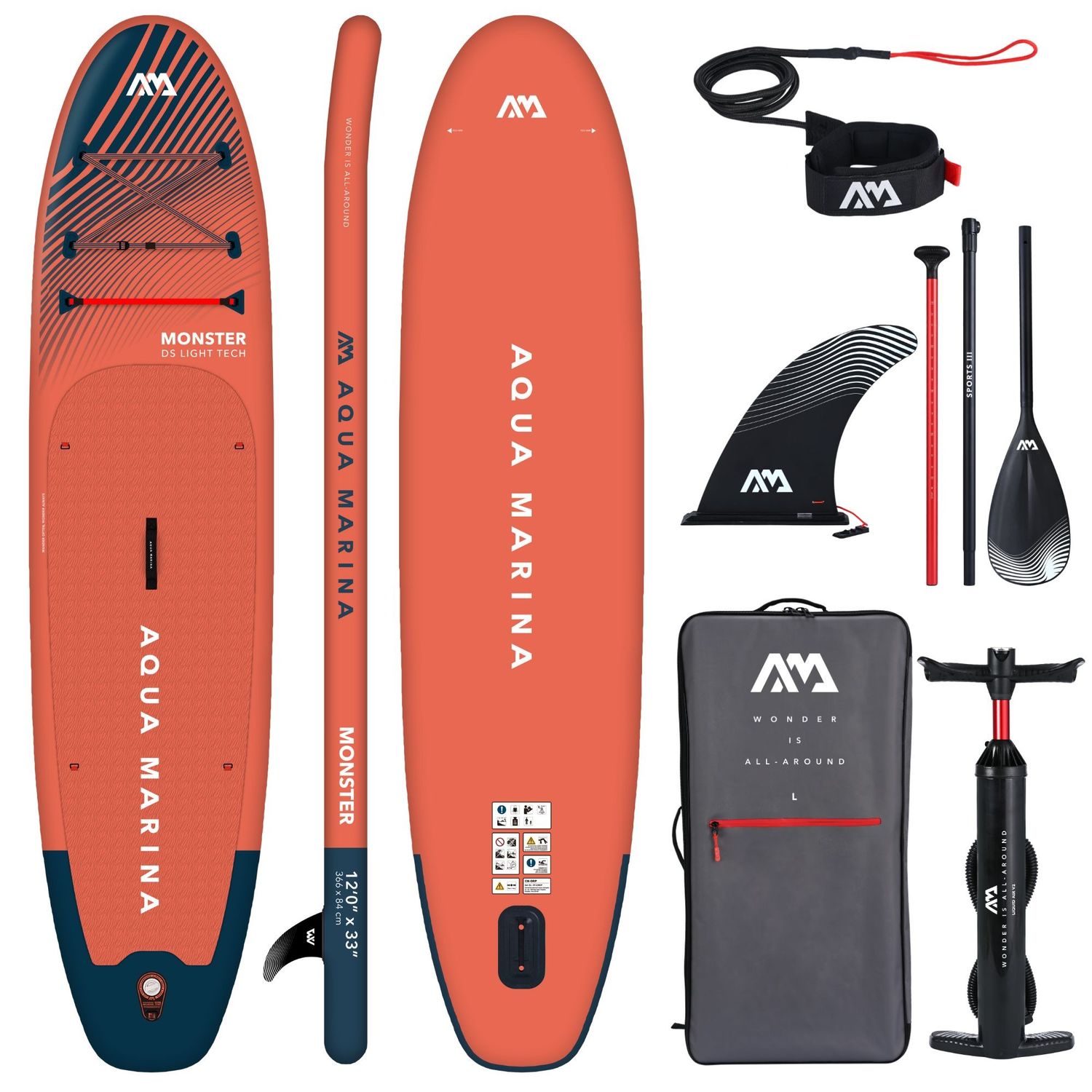 Aqua Marina Monster BT-23MOP - Masse 366 x 84 x 15 cm - max.170 kg Aqua Marina Monster BT-23MOP - Masse 366 x 84 x 15 cm - max.170 kg