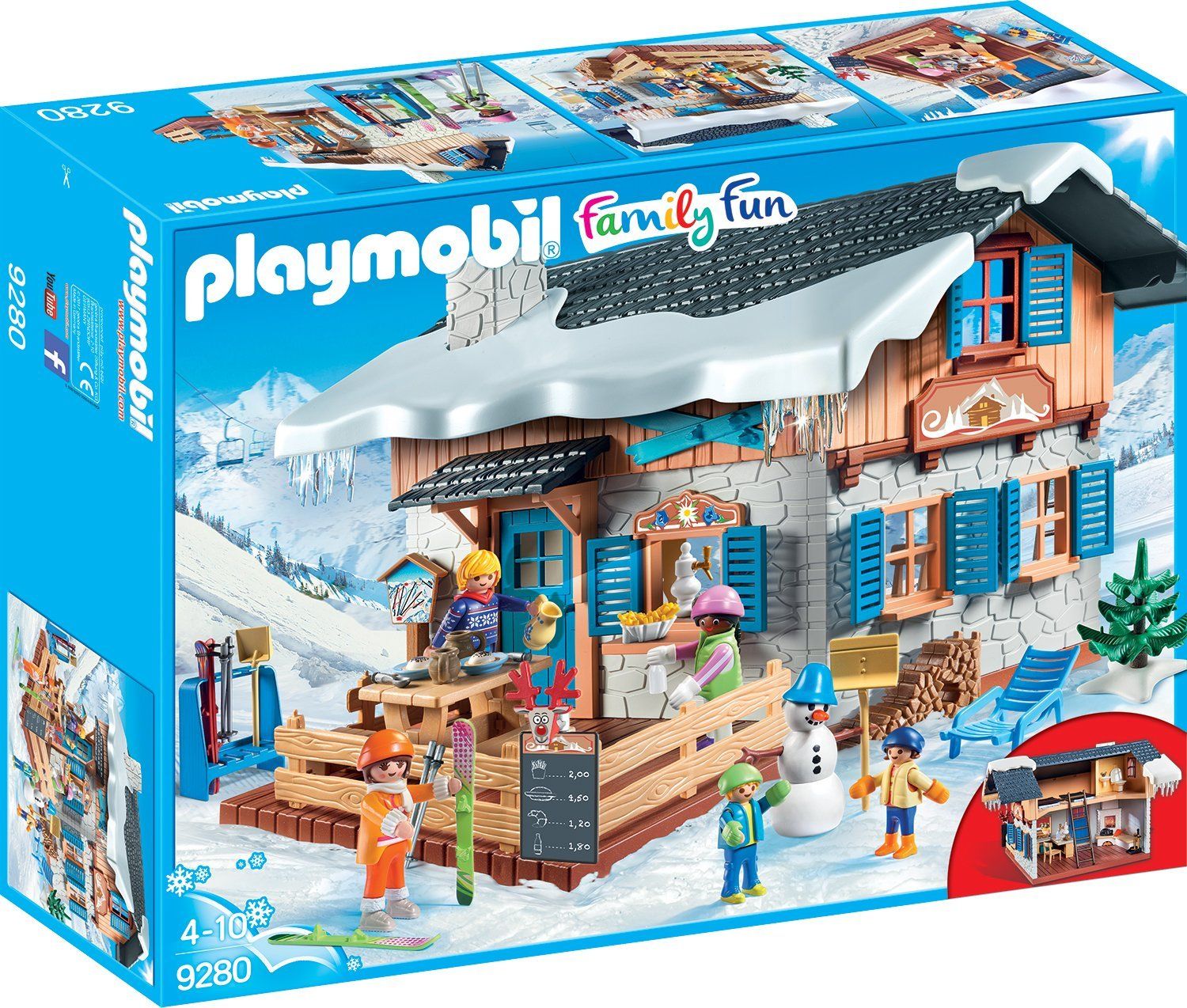 PLAYMOBIL 9280 Skihütte Family Fun – Ski Lodge mit Figuren &amp; Zubehör – Neu