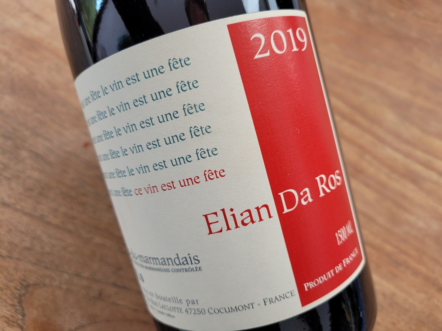 Elian Da Ros Le vin est une fête 2019 | Cotes-du-Marmandais Rouge | Magnum 150 cl