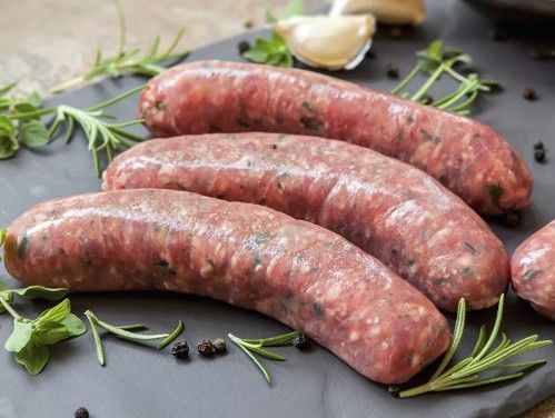 Rohe Gitzi-Bratwürste mit Rosmarin tiefgekühlt