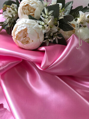 Ткань Атлас, розовый , шир 150 см