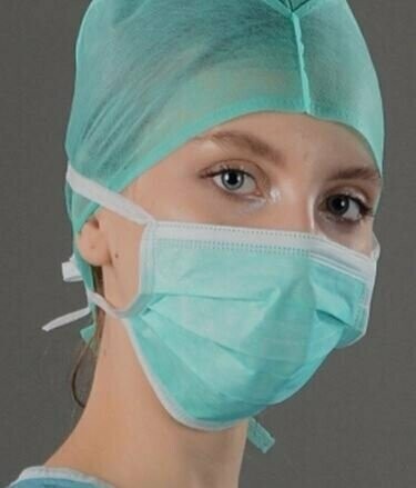 TOPCLEAN® , Typ IIR tie on, Art. 9006, Mundschutz 3-Lagig Maske OP  Mundmaske Gesichtsmaske Atemschutzmaske Hygienemaske, 50 Stück/Box