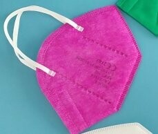 Atemschutzmaske, FFP2,  Pink, dunkel,  einzeln verpackt, EN 149:2001+A1: 2009,