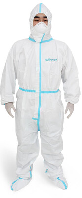 Winner Medical Unsterile protective coverall with connected shoe cover with CE Certificate CE0123 Grösse 