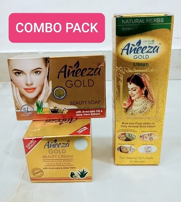 Aneeza gold beauty cream,soap and ubtan