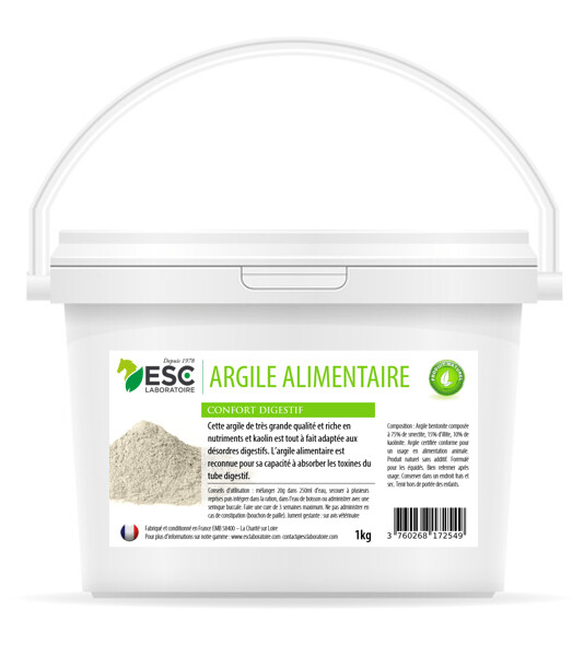 Argile alimentaire – Digestion cheval - 1 kg - ESC Laboratoire