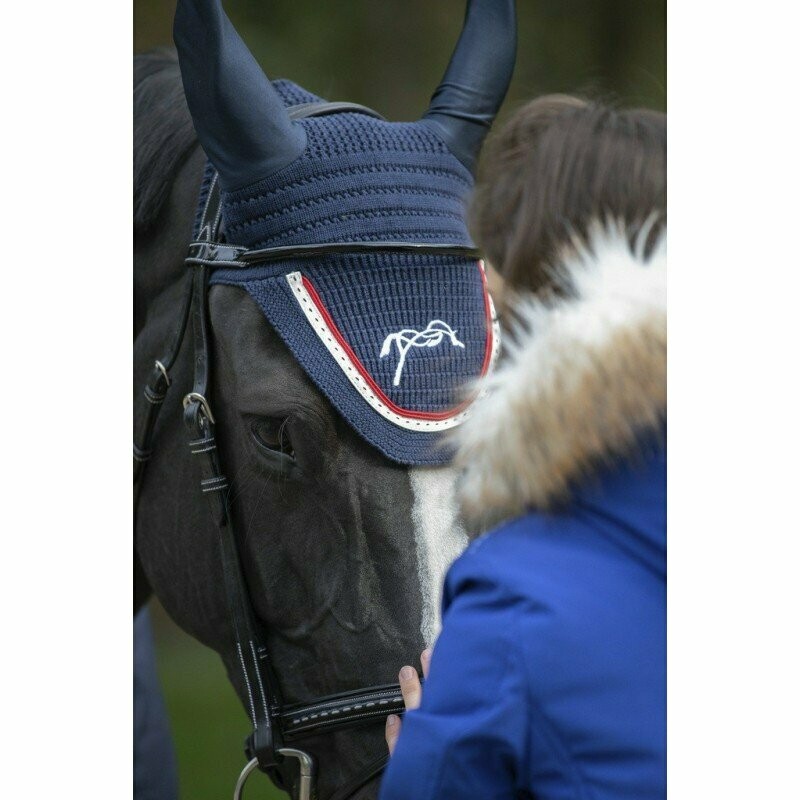 Bonnet point sellier, Couleur: Marine/Bordeaux