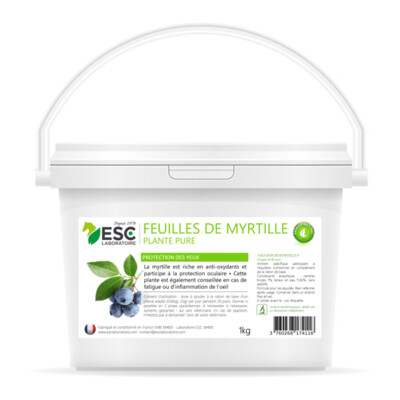 Feuille de Myrtille 1 kg - protection des yeux - Plante pure - ESC Laboratoire Feuille de Myrtille 1 kg - protection des yeux - Plante pure - ESC Laboratoire