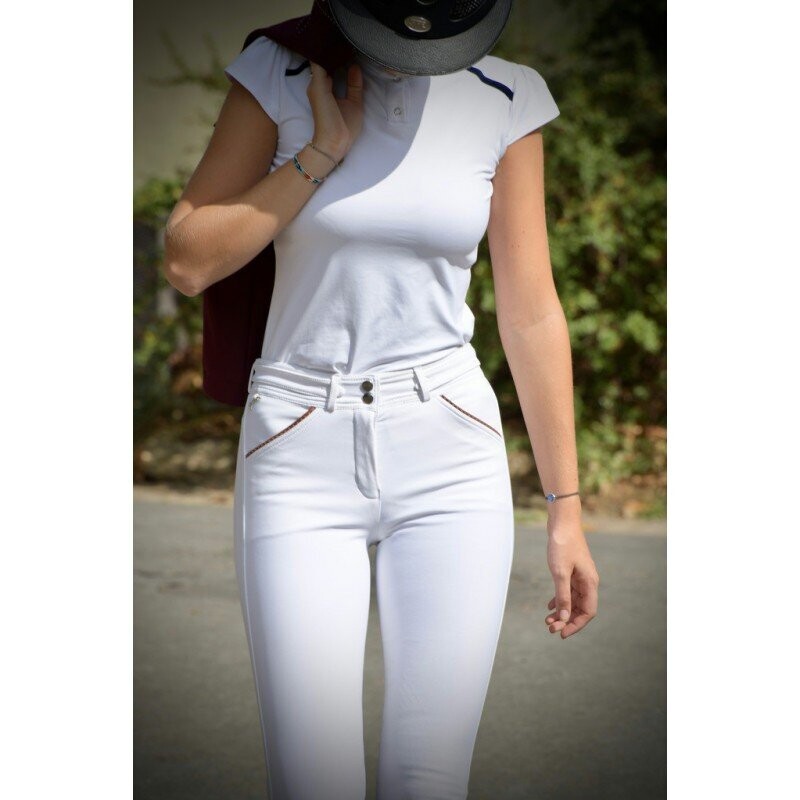 Pantalon Fun Point sellier blanc junior - Pénélope LEPREVOST