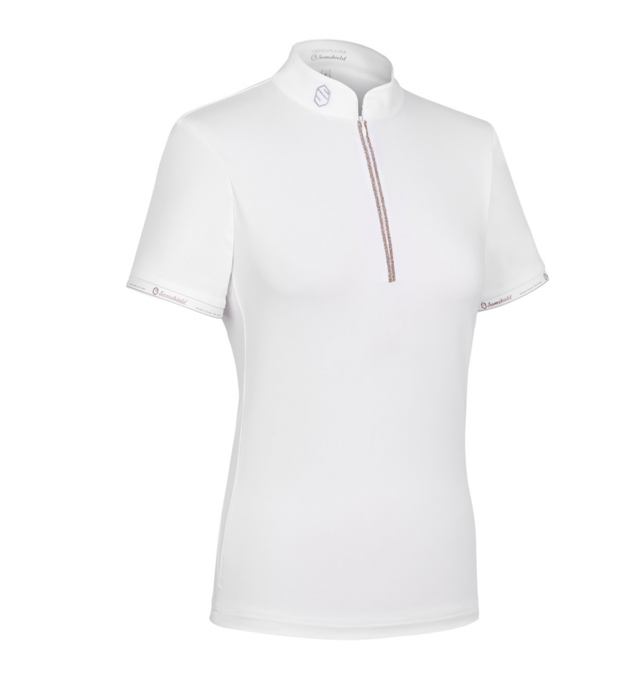 Polo de concours "Aloise" blanc or rose - SAMSHIELD