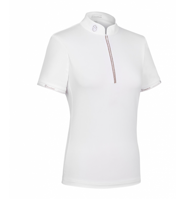 Polo de concours "Aloise" blanc or rose - SAMSHIELD
