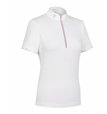 Polo de concours "Aloise" blanc or rose - SAMSHIELD