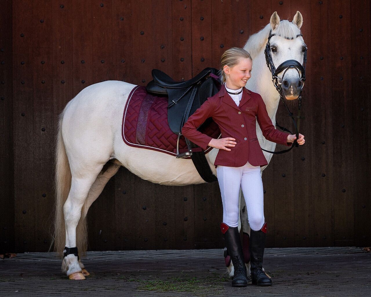 Polo de concours Kae Junior Blanc QHP