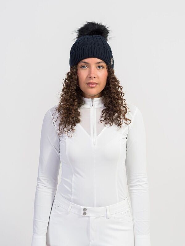 Bonnet Mira Script marine et champagne SAMSHIELD Bonnet Mira Script marine et champagne SAMSHIELD