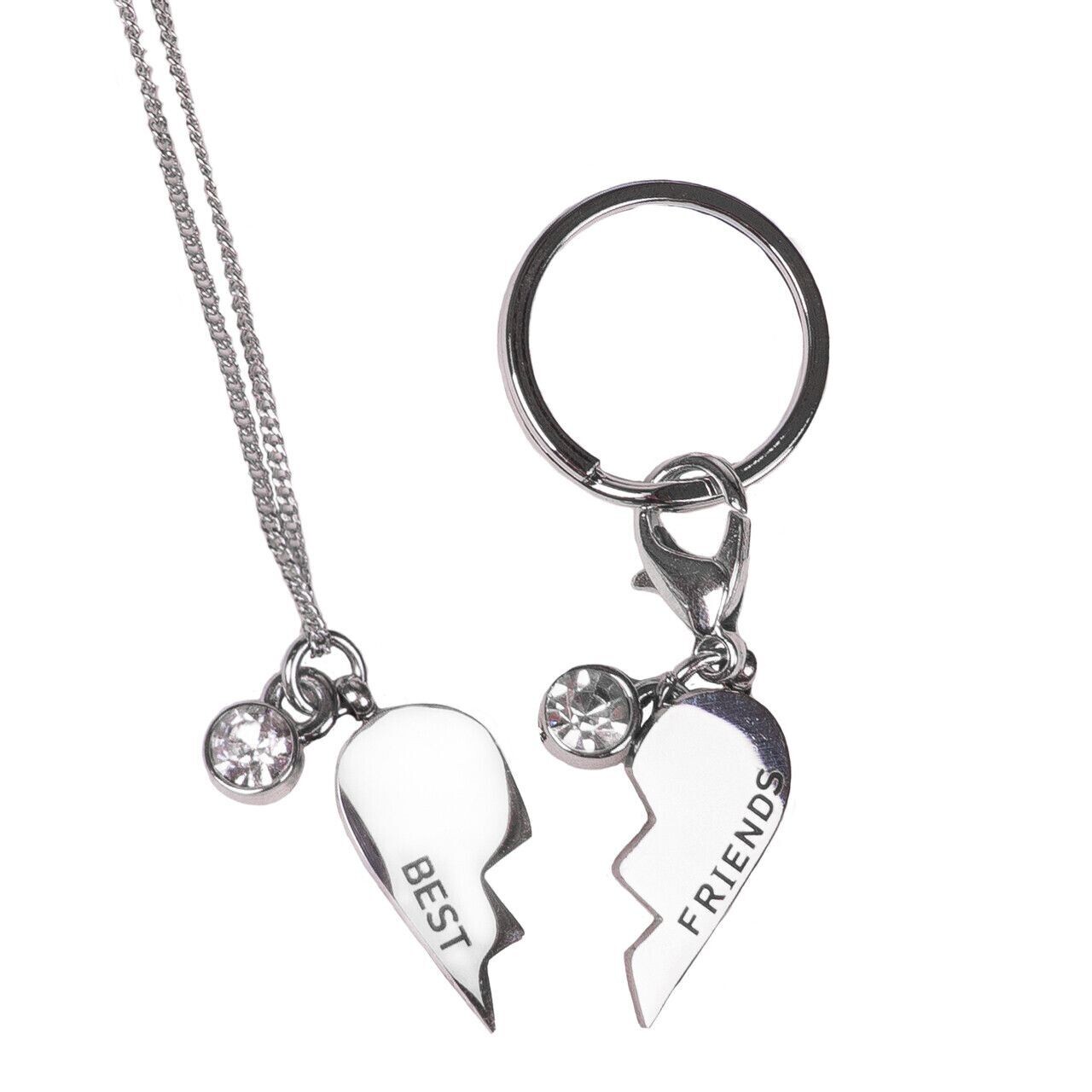 Collier et Charm's de l'amitié 1/2 coeur - QHP
