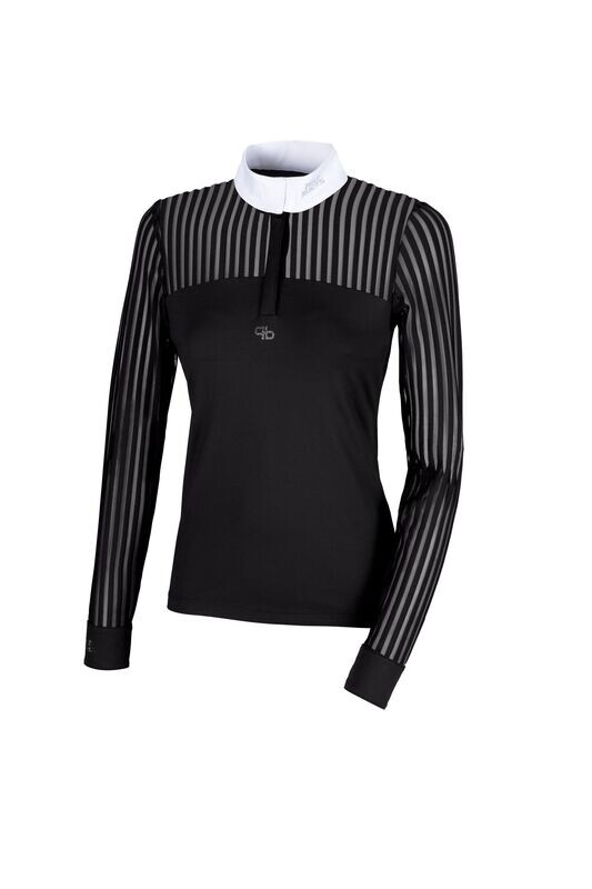 Polo de concours noir manches longues - PIKEUR