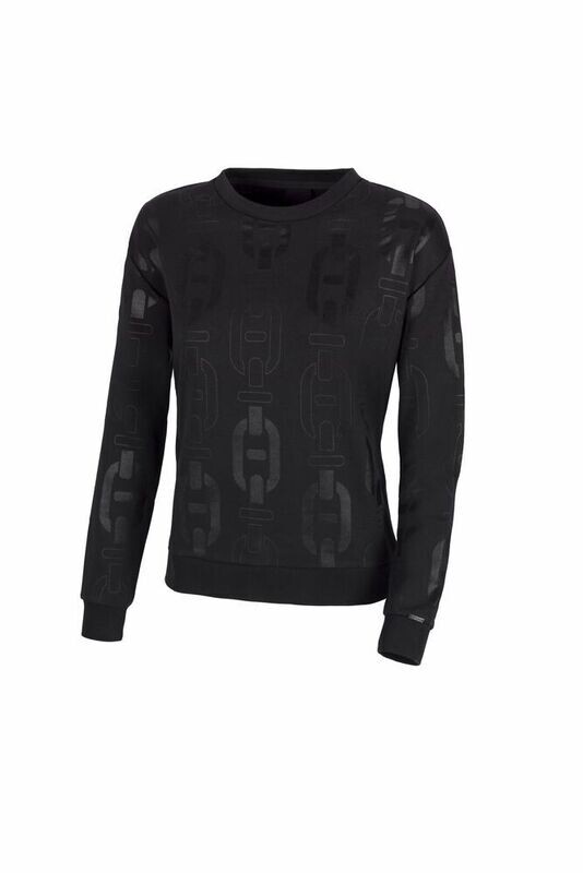 Sweat noir à motif ton sur ton - PIKEUR