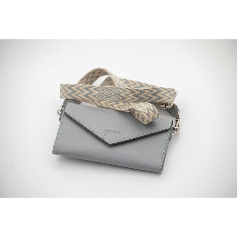 Pochette téléphone bleu gris - PENELOPE LEPREVOST