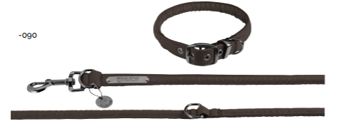 Set collier et laisse chien faux cuir - ESKADRON