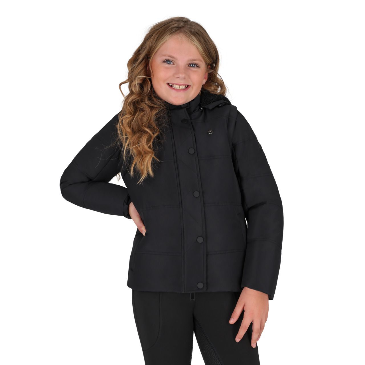 Veste d'hiver Rayah noire avec manches amovibles junior  - QHP