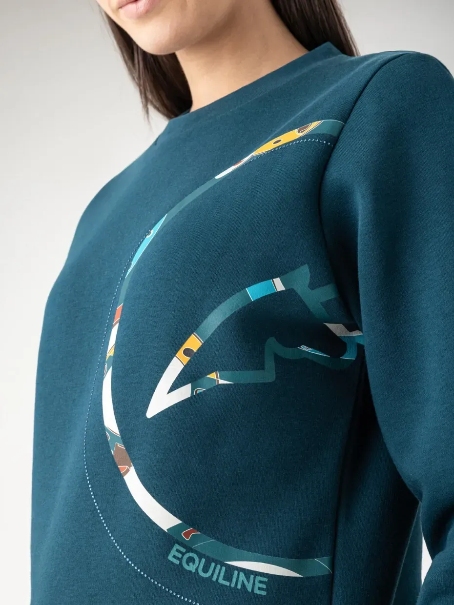 Pull col round bleu Legion M - EQUILINE