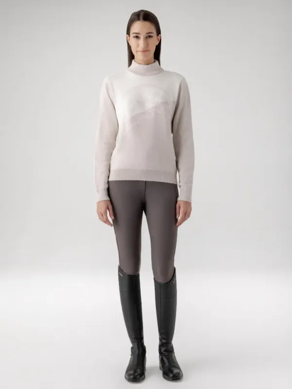 Pull Donna beige col montant  - EQUILINE