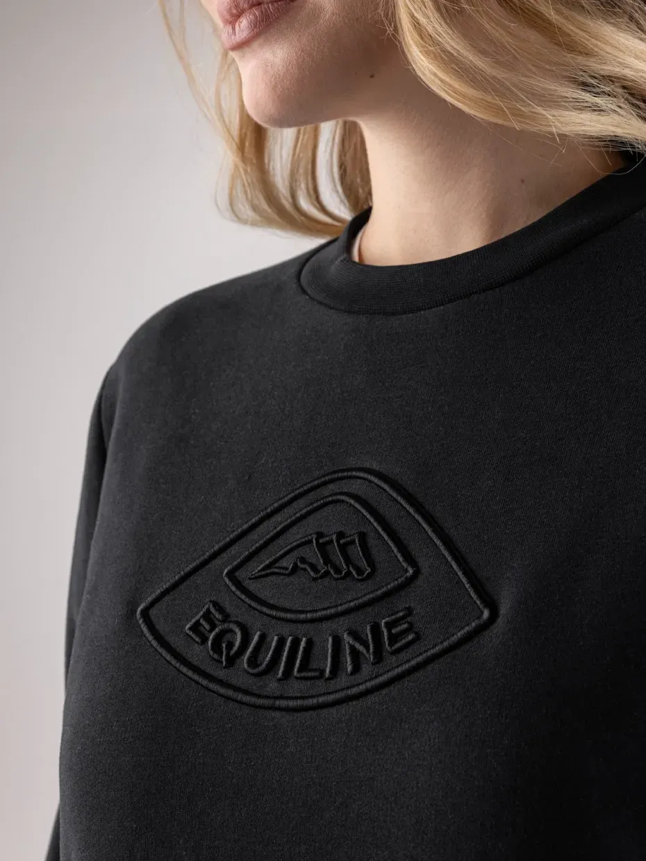 Sweat noir Girocollo - EQUILINE