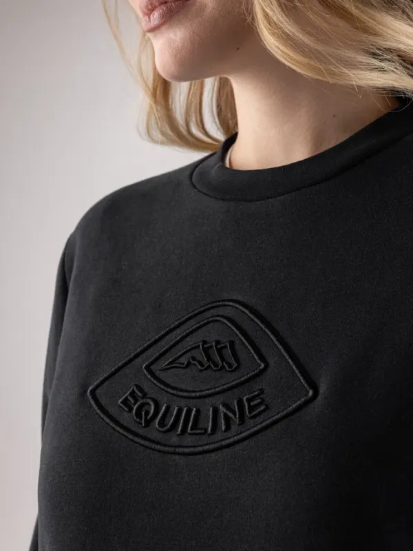 Sweat noir Girocollo - EQUILINE