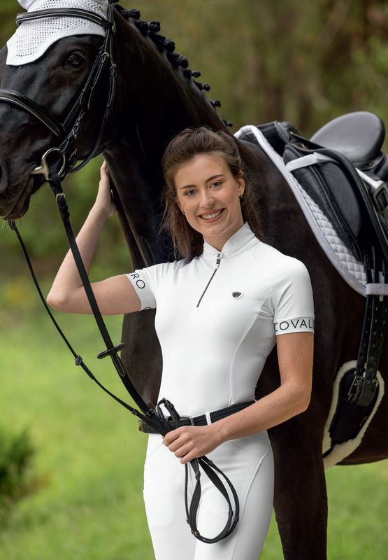 Polo de compétition blanc manches courtes - COVALLIERO