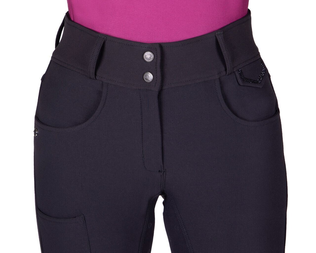 Pantalon d'équitation Djune full grip noir 34 - QHP Pantalon d'équitation Djune full grip noir 34 - QHP