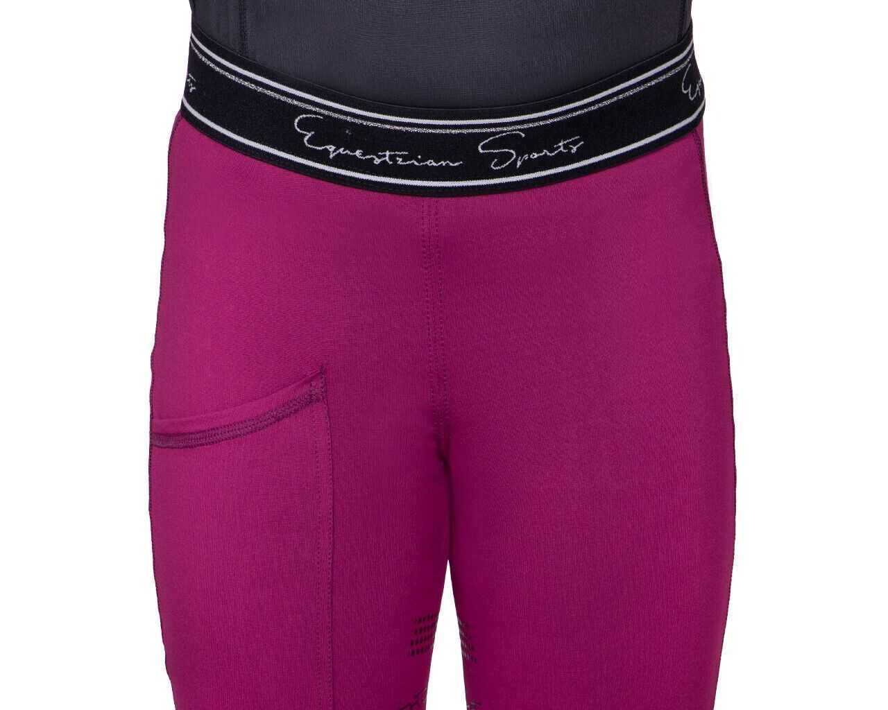 Legging d'équitation Eden Junior full grip fushia - QHP Legging d'équitation Eden Junior full grip fushia - QHP