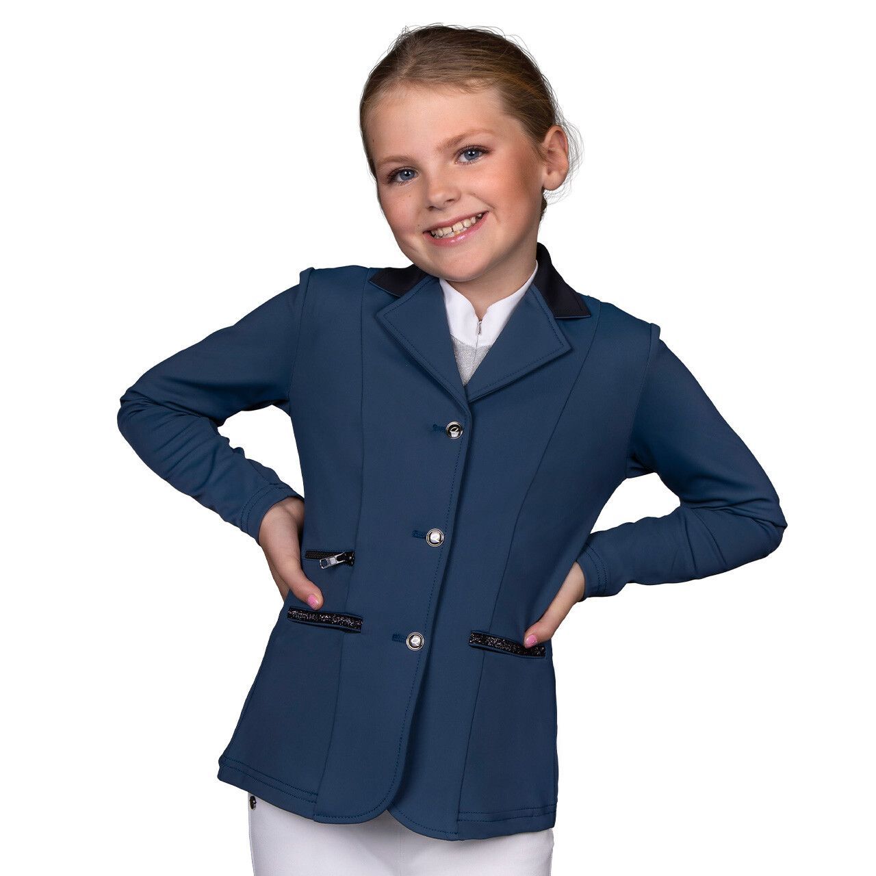 Veste de concours Juliet Pétrole Junior - QHP Veste de concours Juliet Pétrole Junior - QHP