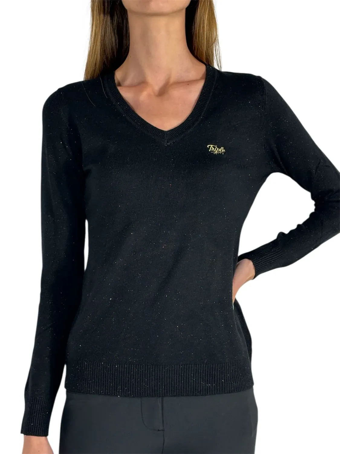 Pull Glitter noir S - TRIPLE