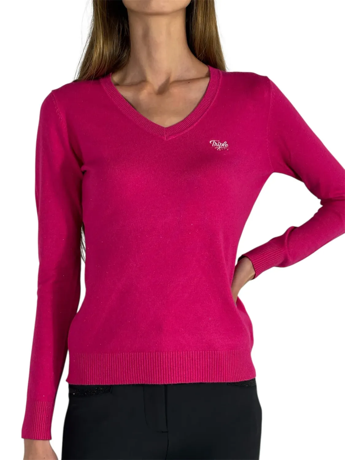 Pull Glitter rose S - TRIPLE