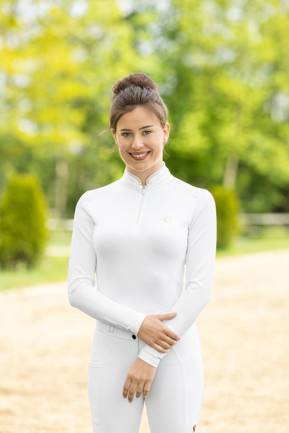 Polo de concours manches longues blanc - COVALLIERO