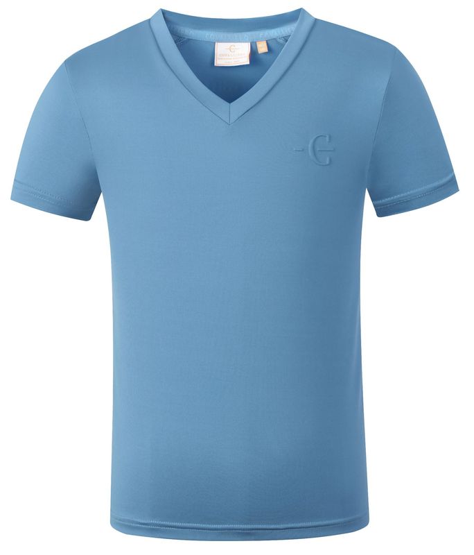 Tee shirt col V smoked blue-  COVALLIERO