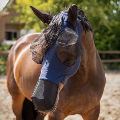 Masque anti-mouches Super bug avec protection de nez - QHP Masque anti-mouches Super bug avec protection de nez - QHP