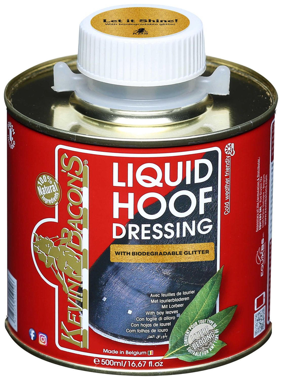 Huile pour sabots Hoof Dressing paillettés Doré -KEVIN BACON'S Huile pour sabots Hoof Dressing paillettés Doré -KEVIN BACON'S