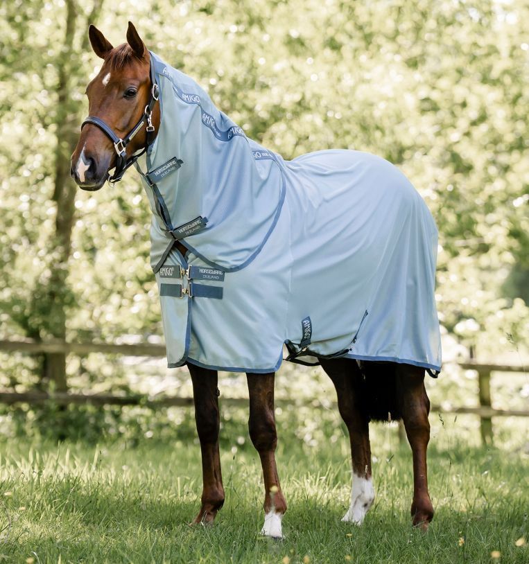 Chemise Anti-Mouches Amigo-Horseware Bug Rug Plus Bleu/argent