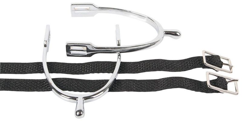 Éperons bouton chromé avec lanières nylon - HARRY'S HORSE Éperons bouton chromé avec lanières nylon - HARRY'S HORSE