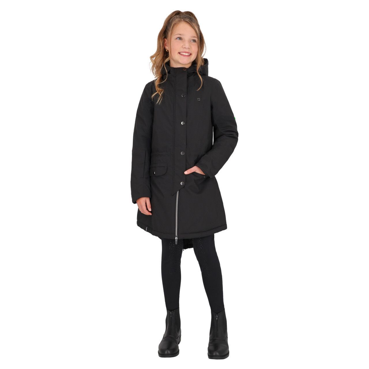 Manteau Linde Junior Waterproof noir - QHP Manteau Linde Junior Waterproof noir - QHP