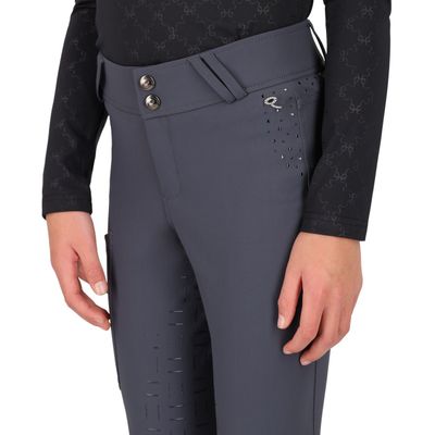 Pantalon d'équitation Livora Junior full grip Iron grey - QHP Pantalon d'équitation Livora Junior full grip Iron grey - QHP