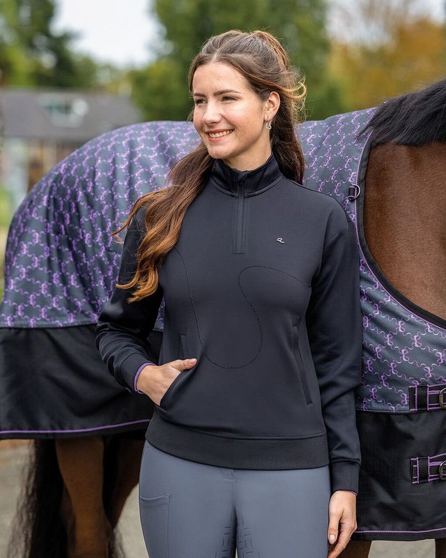 Pull demi-zippé Livora noir - QHP Pull demi-zippé Livora noir - QHP