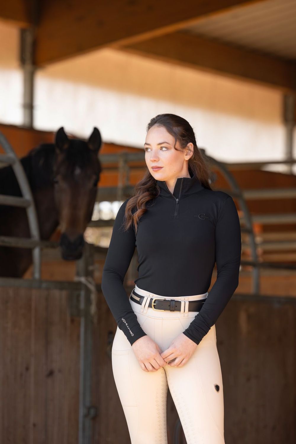 Active shirt zip noir AH26 - COVALLIERO Active shirt zip noir AH26 - COVALLIERO