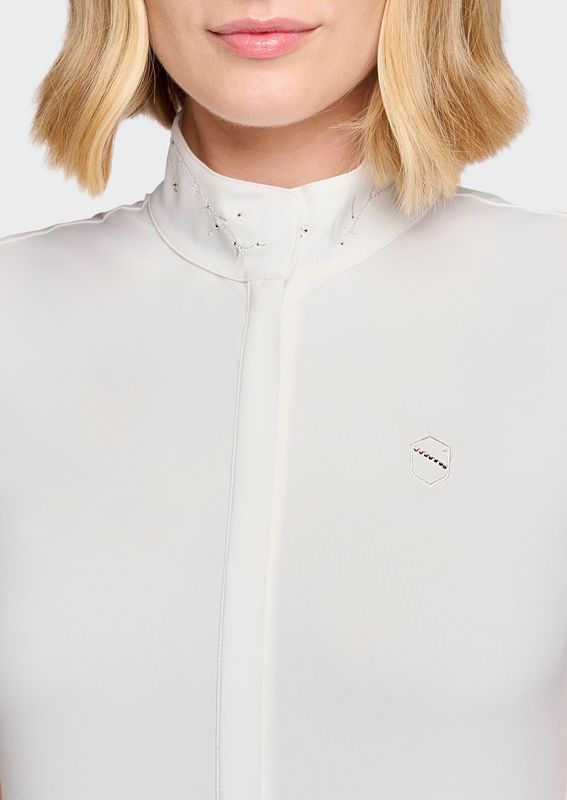 Polo Rosaline Blanc manches longues - SAMSHIELD Polo Rosaline Blanc manches longues - SAMSHIELD