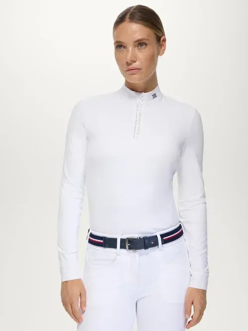 Polo de concours manches longues Monica Blanc -Tommy Hilfiger