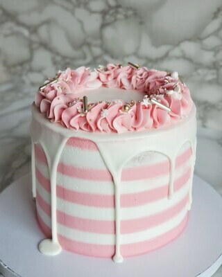 Stripes & Drip Cake