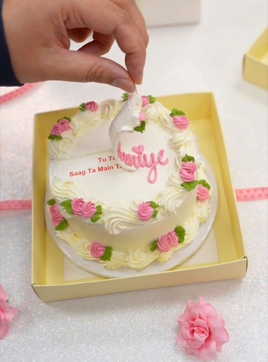 Valentine's Hidden Message Cake